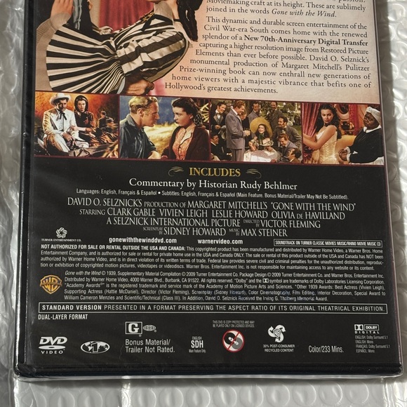 Gone With the Wind DVD 70th Anniversary Edition 2-Disc **NEW/SEALED** - Picture 4 of 9